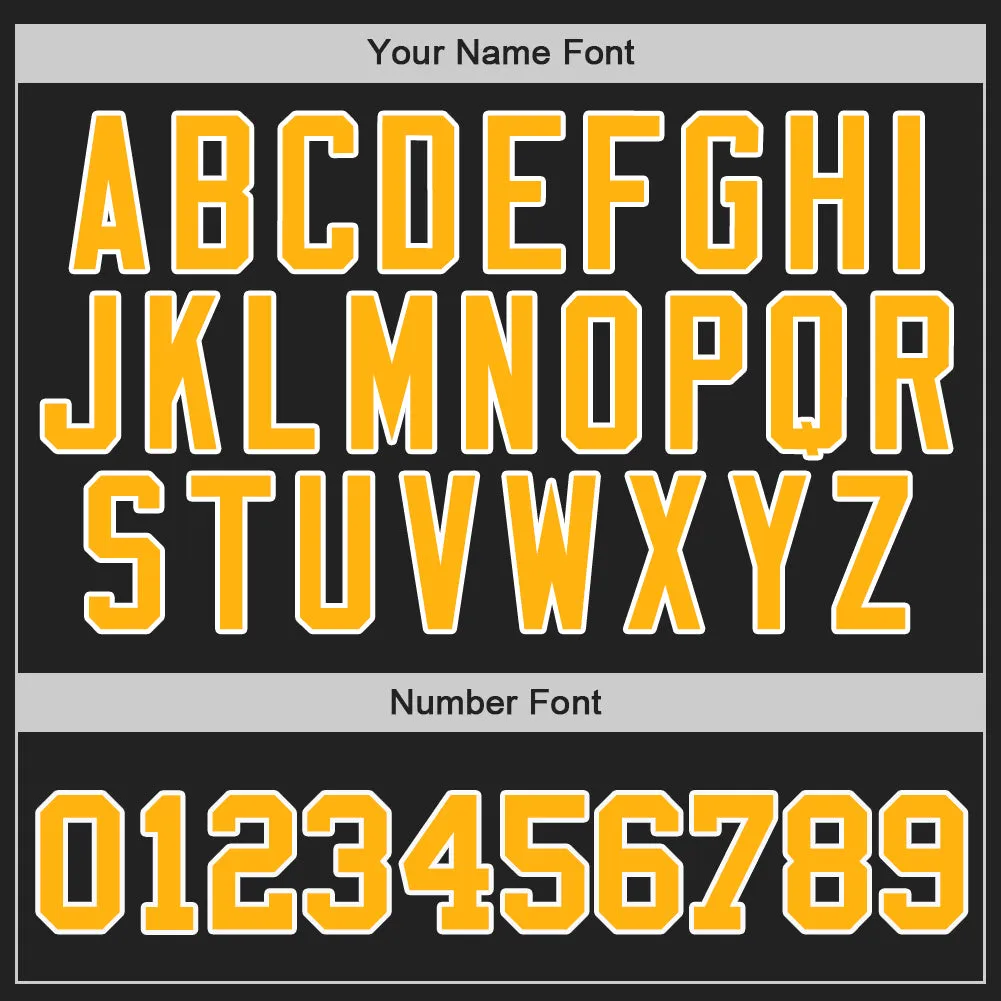 Custom Black Gold-White Authentic Two Tone Baseball Jersey FansIdea