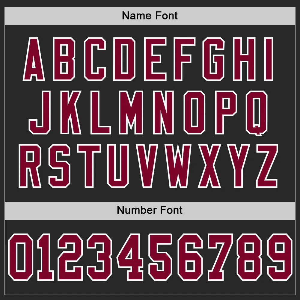 Custom Black Maroon-White Mesh Authentic Throwback Football Jersey FansIdea