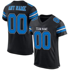 Custom Black Panther Blue-White Mesh Authentic Football Jersey FansIdea