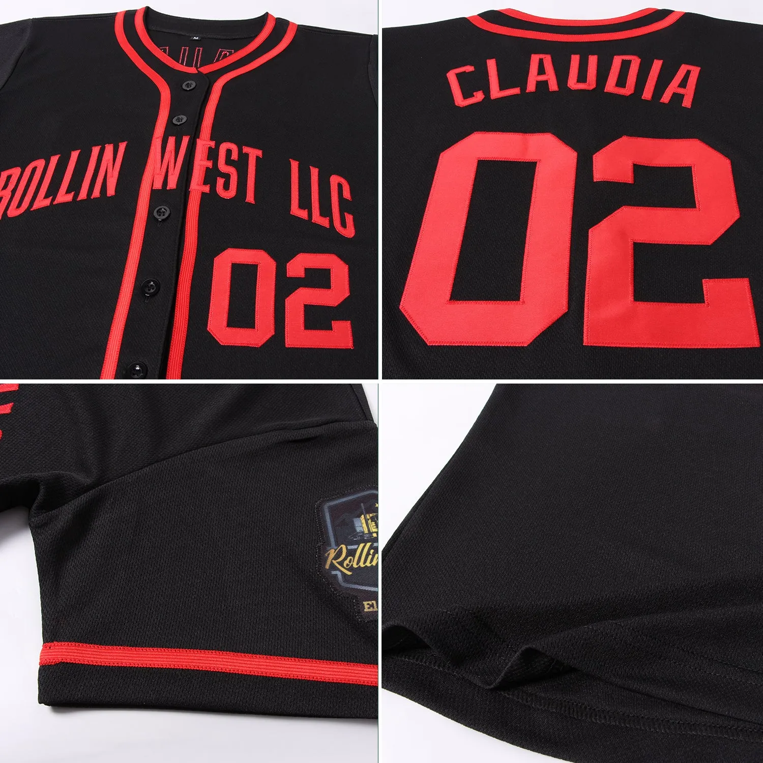 Custom Black Red Authentic Baseball Jersey FansIdea