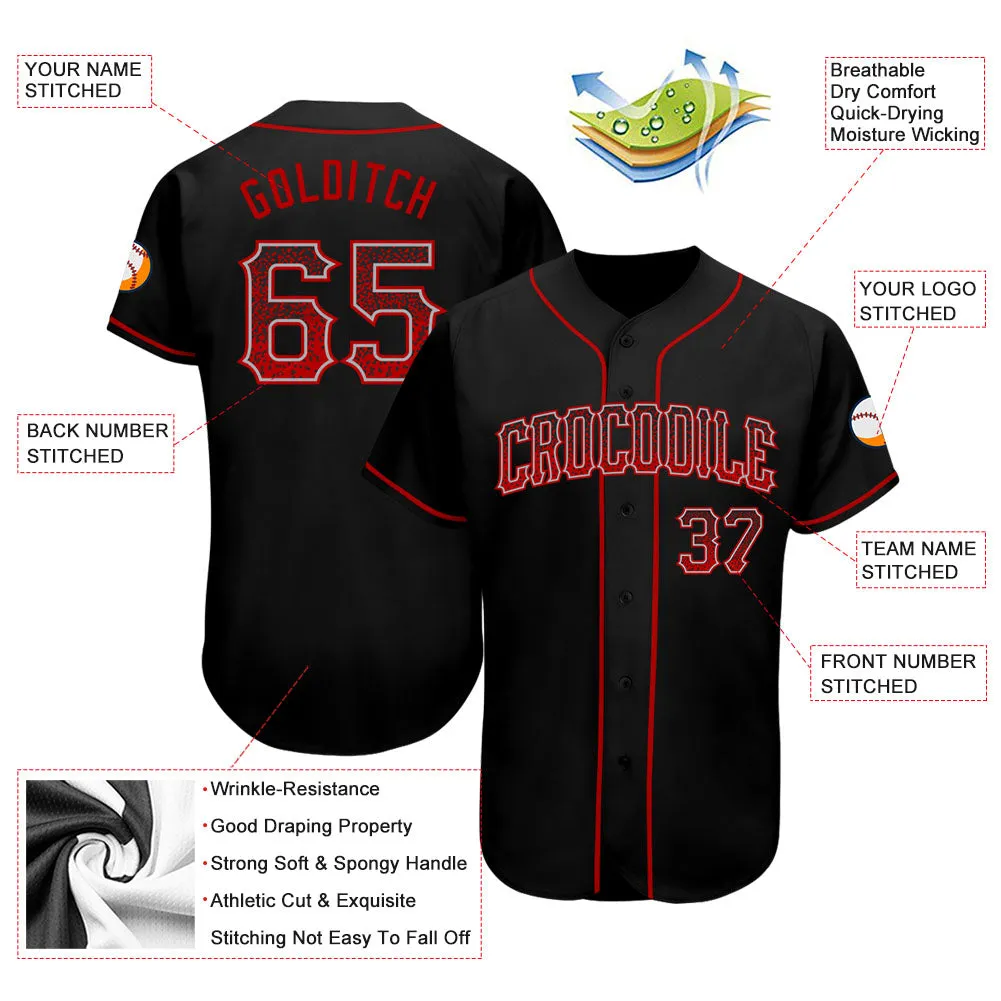 Custom Black Red-Gray Authentic Drift Fashion Baseball Jersey FansIdea