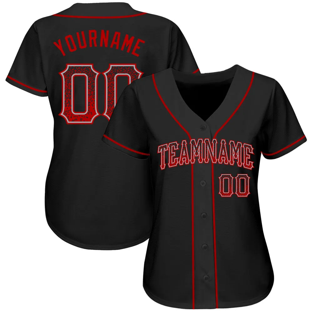 Custom Black Red-Gray Authentic Drift Fashion Baseball Jersey FansIdea