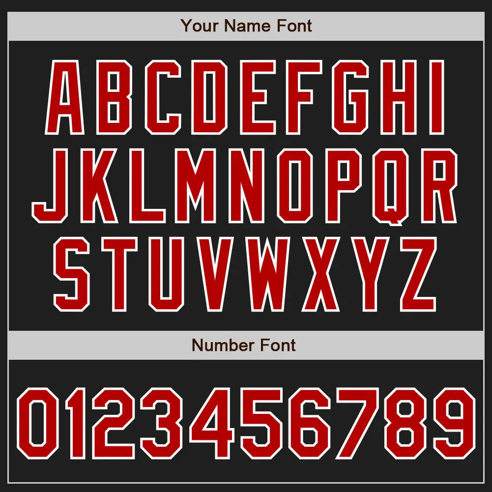 Custom Black Red-White Authentic Baseball Jersey FansIdea