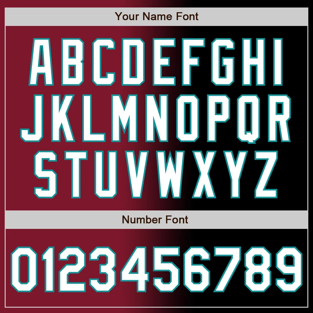 Custom Black White Crimson-Teal Authentic Gradient Fashion Baseball Jersey