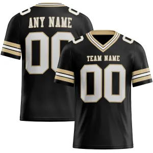 Custom Black White-Vegas Gold Mesh Authentic Football Jersey FansIdea