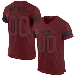 Custom Burgundy Burgundy-Black Mesh Authentic Football Jersey FansIdea