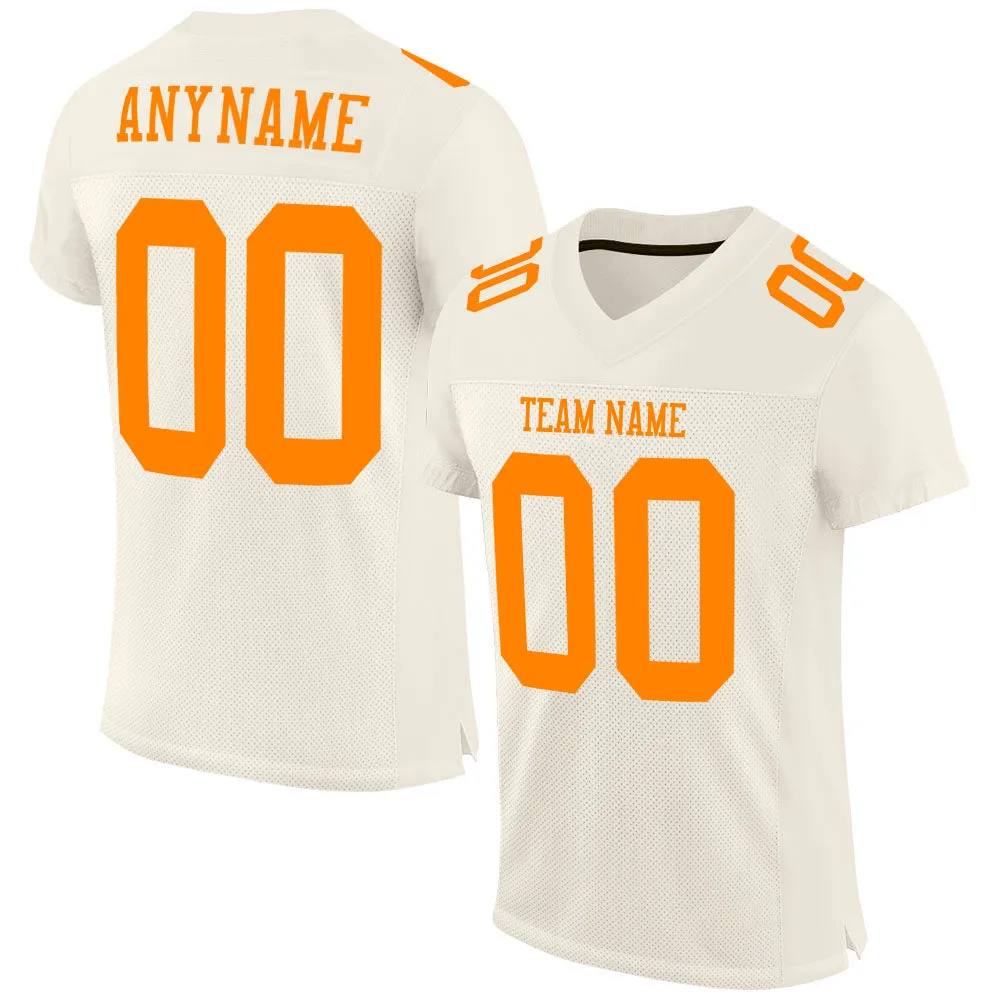 Custom Cream Bay Orange Mesh Authentic Football Jersey FansIdea