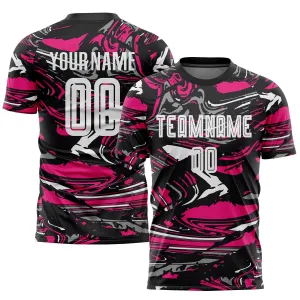 Custom Figure White-Hot Pink Sublimation Soccer Uniform Jersey FansIdea