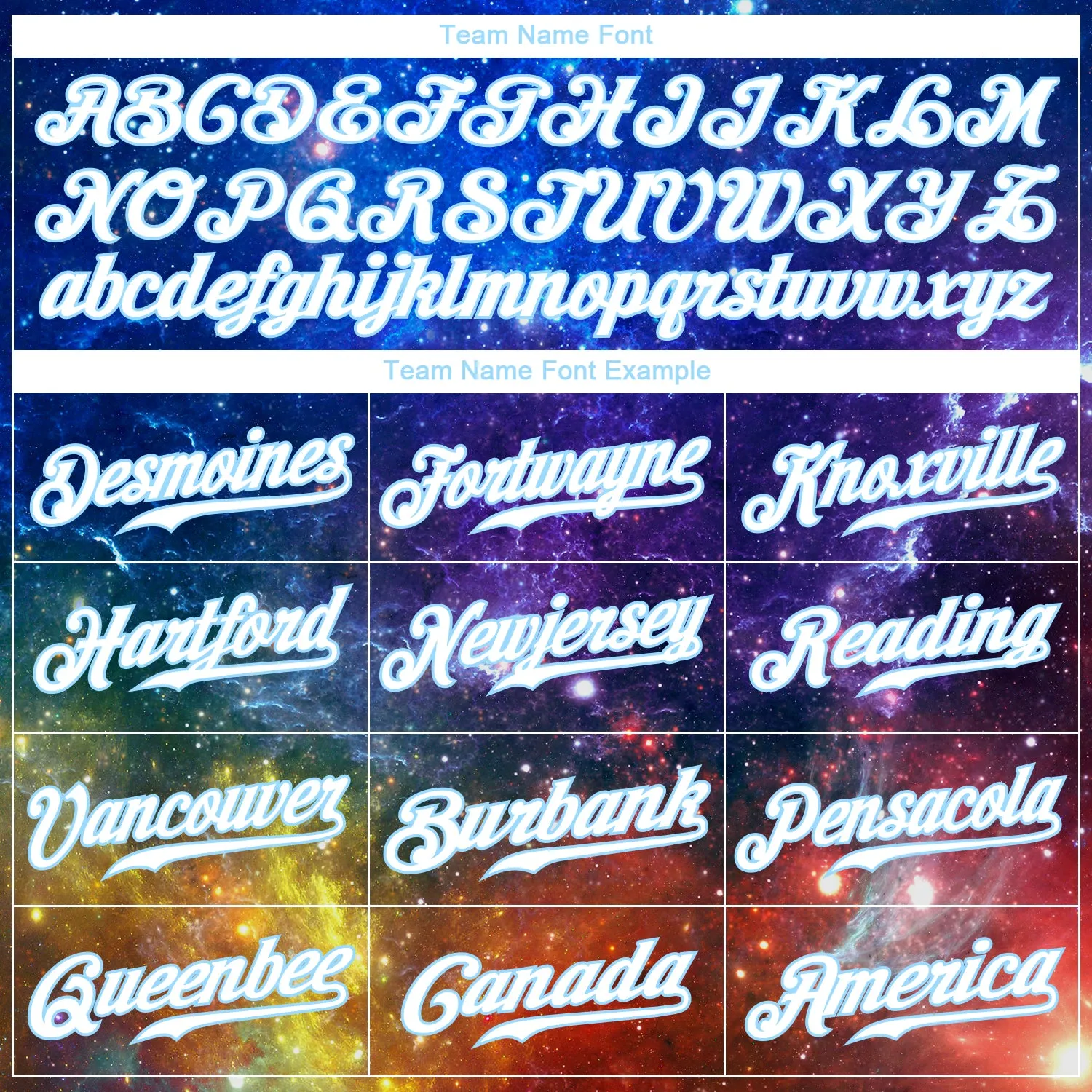 Custom Galactic White-Light Blue 3D Authentic Baseball Jersey FansIdea