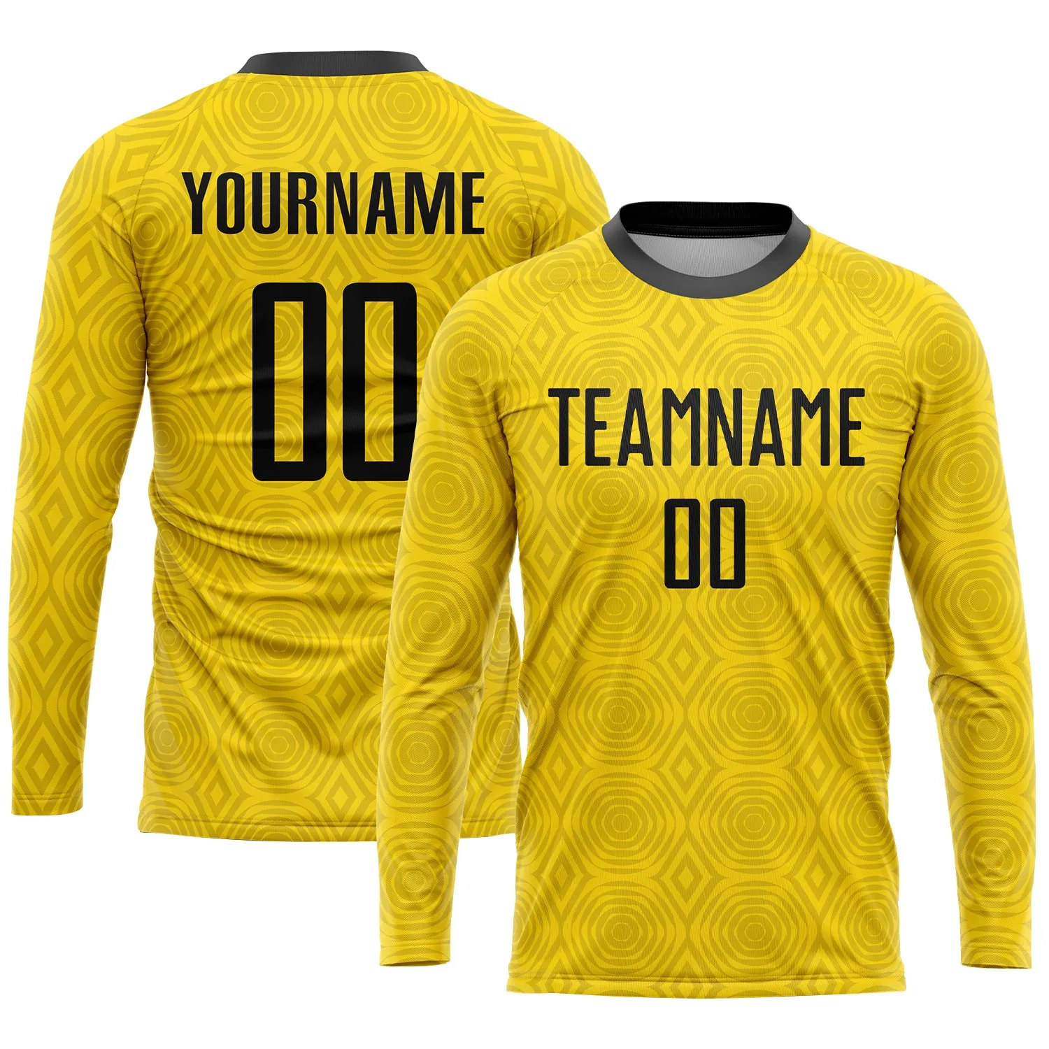 Custom Gold Black Sublimation Soccer Uniform Jersey FansIdea