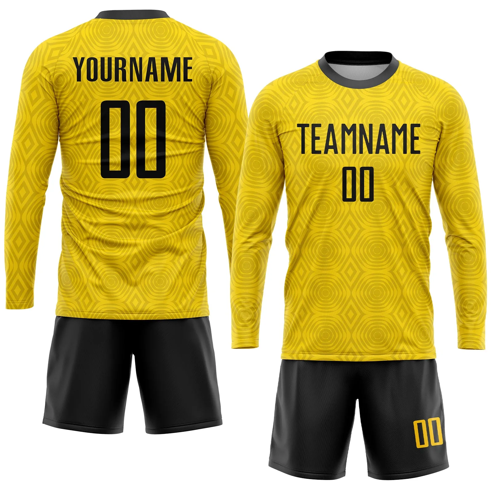 Custom Gold Black Sublimation Soccer Uniform Jersey FansIdea