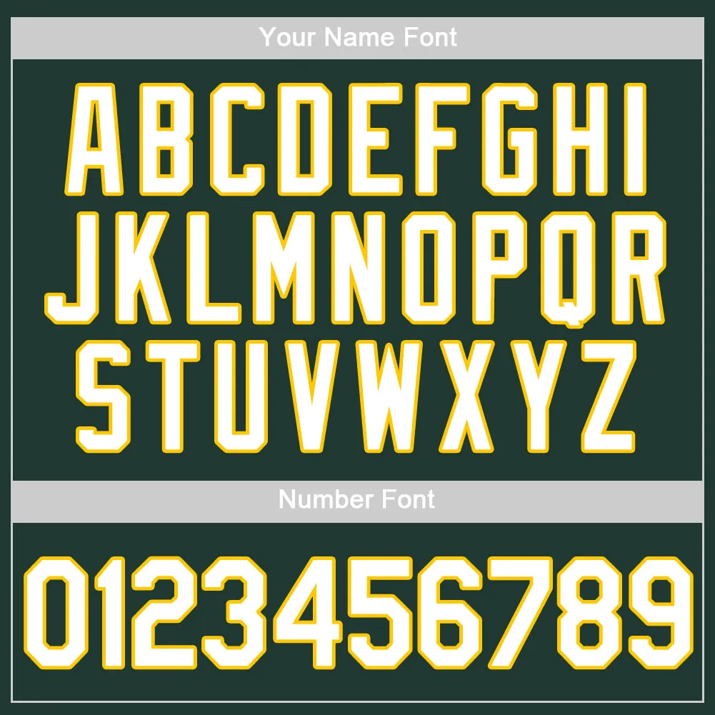Custom Green White-Gold Authentic Baseball Jersey FansIdea