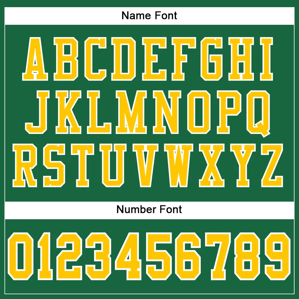 Custom Kelly Green Gold-White Mesh Authentic Football Jersey FansIdea