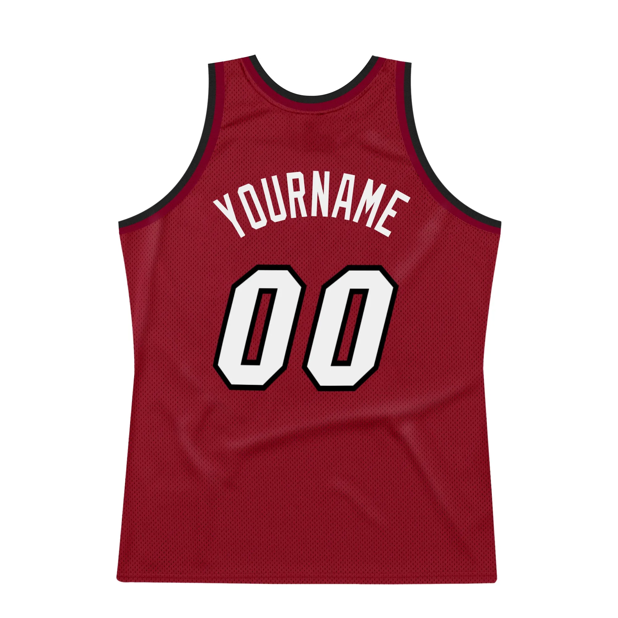 Custom Maroon White-Black Authentic Throwback Basketball Jersey FansIdea