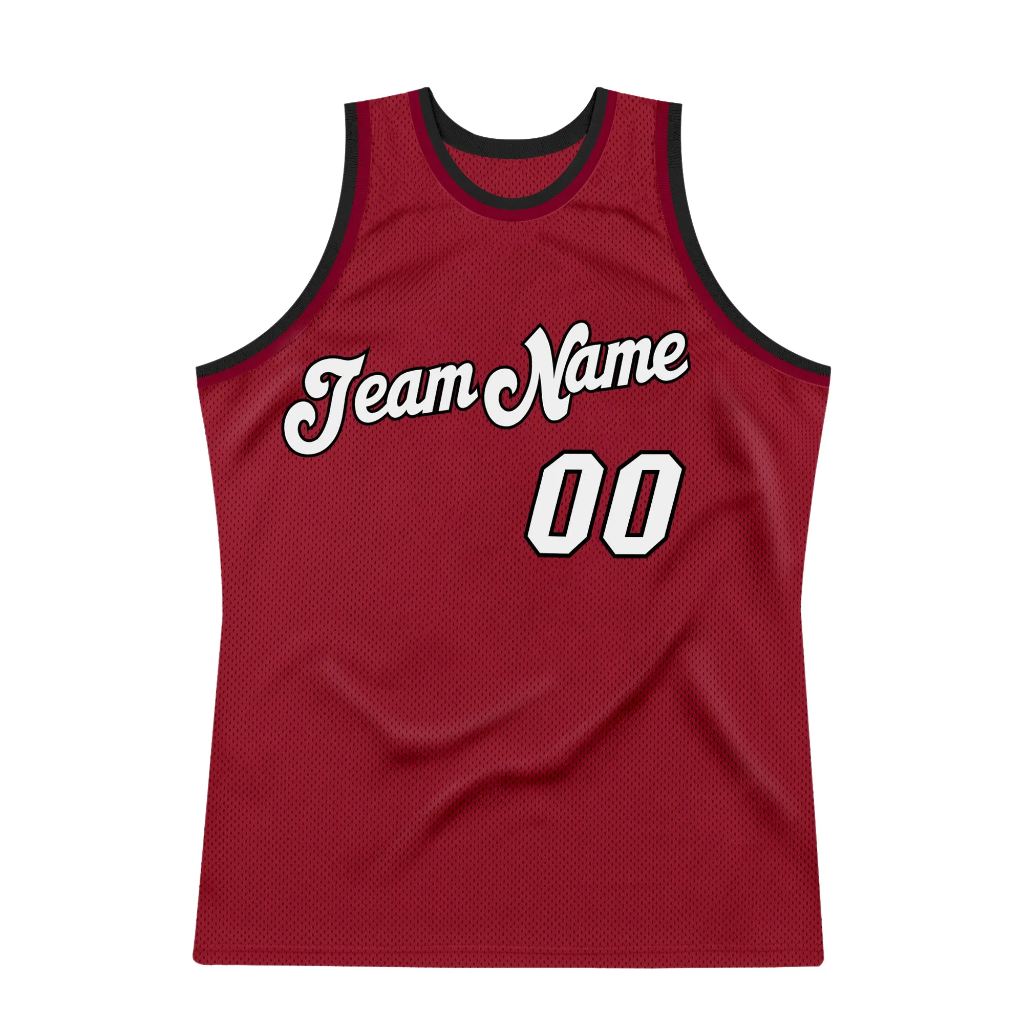 Custom Maroon White-Black Authentic Throwback Basketball Jersey FansIdea
