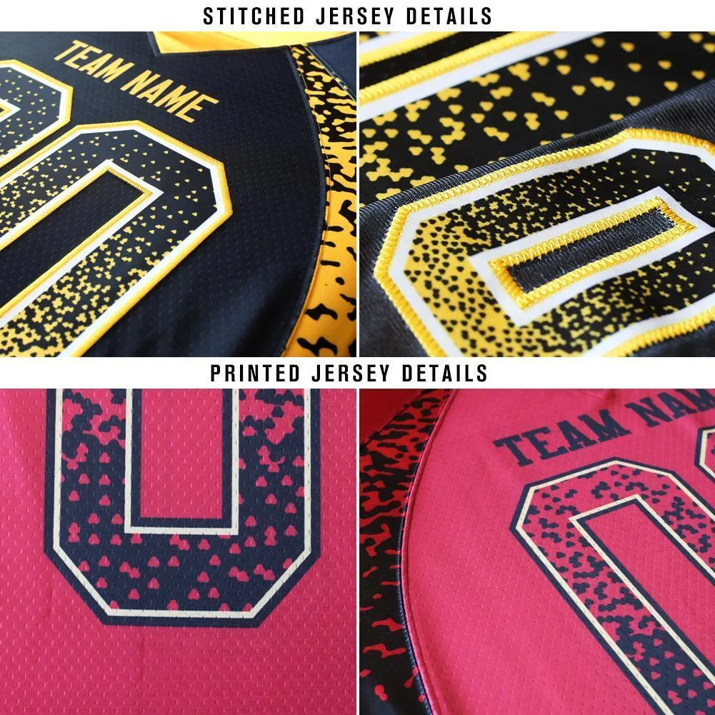 Custom Navy Powder Blue-Red Mesh Drift Fashion Football Jersey FansIdea