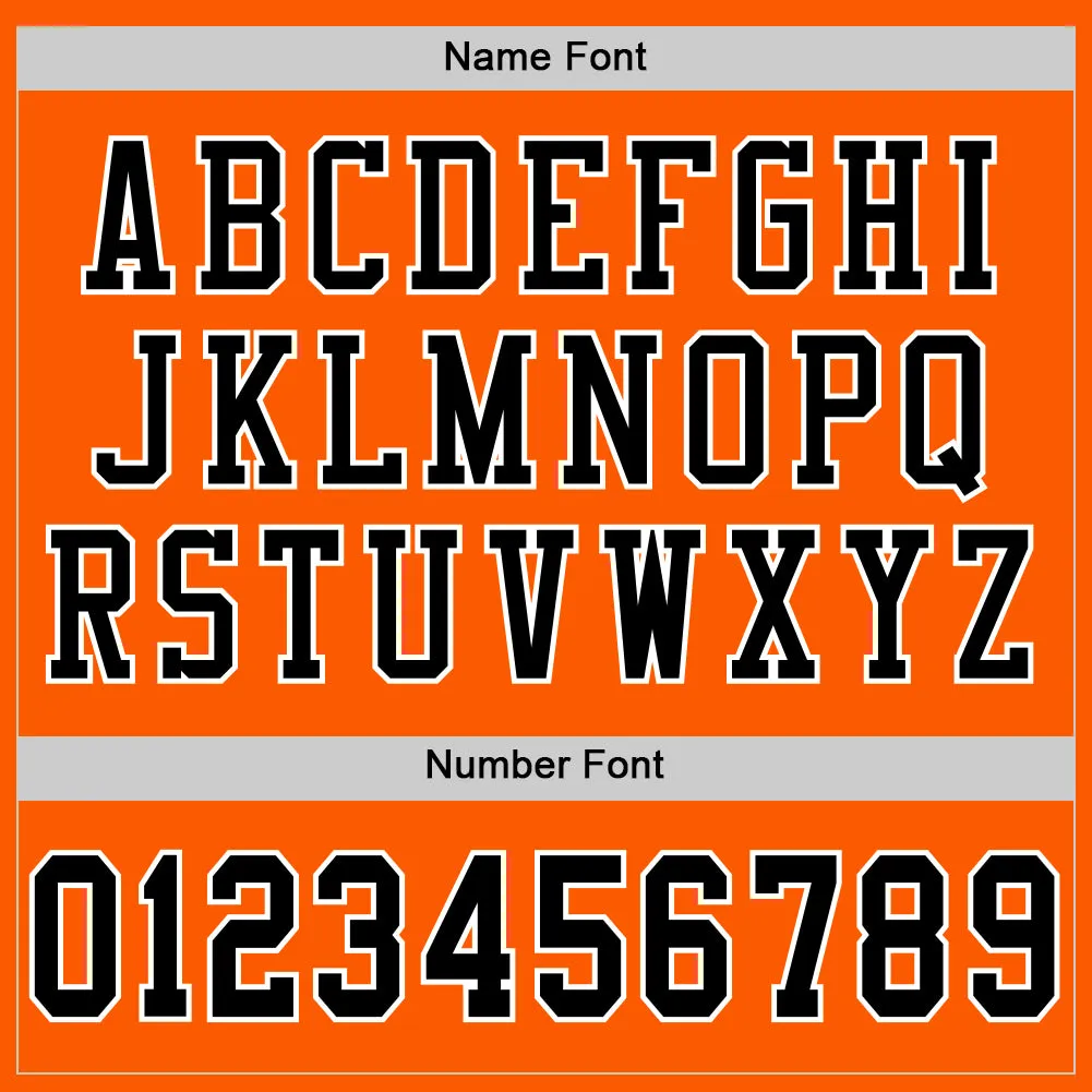Custom Orange Black-White Mesh Authentic Football Jersey FansIdea