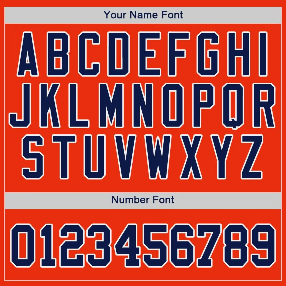 Custom Orange Navy-White Authentic Baseball Jersey FansIdea