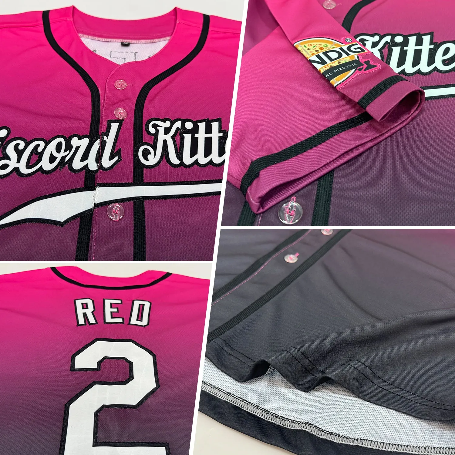 Custom Pink White-Black Authentic Fade Fashion Baseball Jersey FansIdea