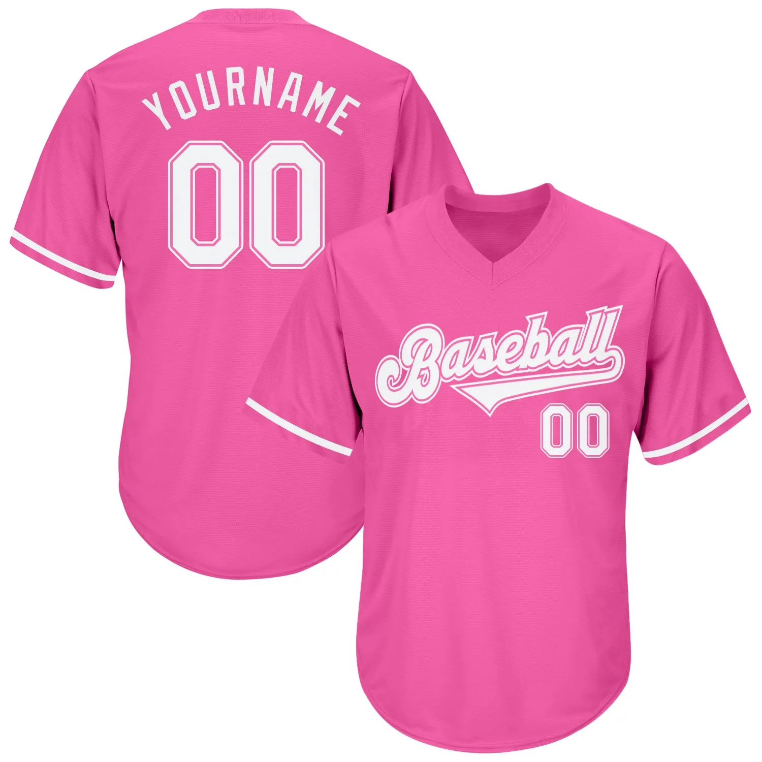 Custom Pink White-Pink Authentic Throwback Rib-Knit Baseball Jersey Shirt FansIdea