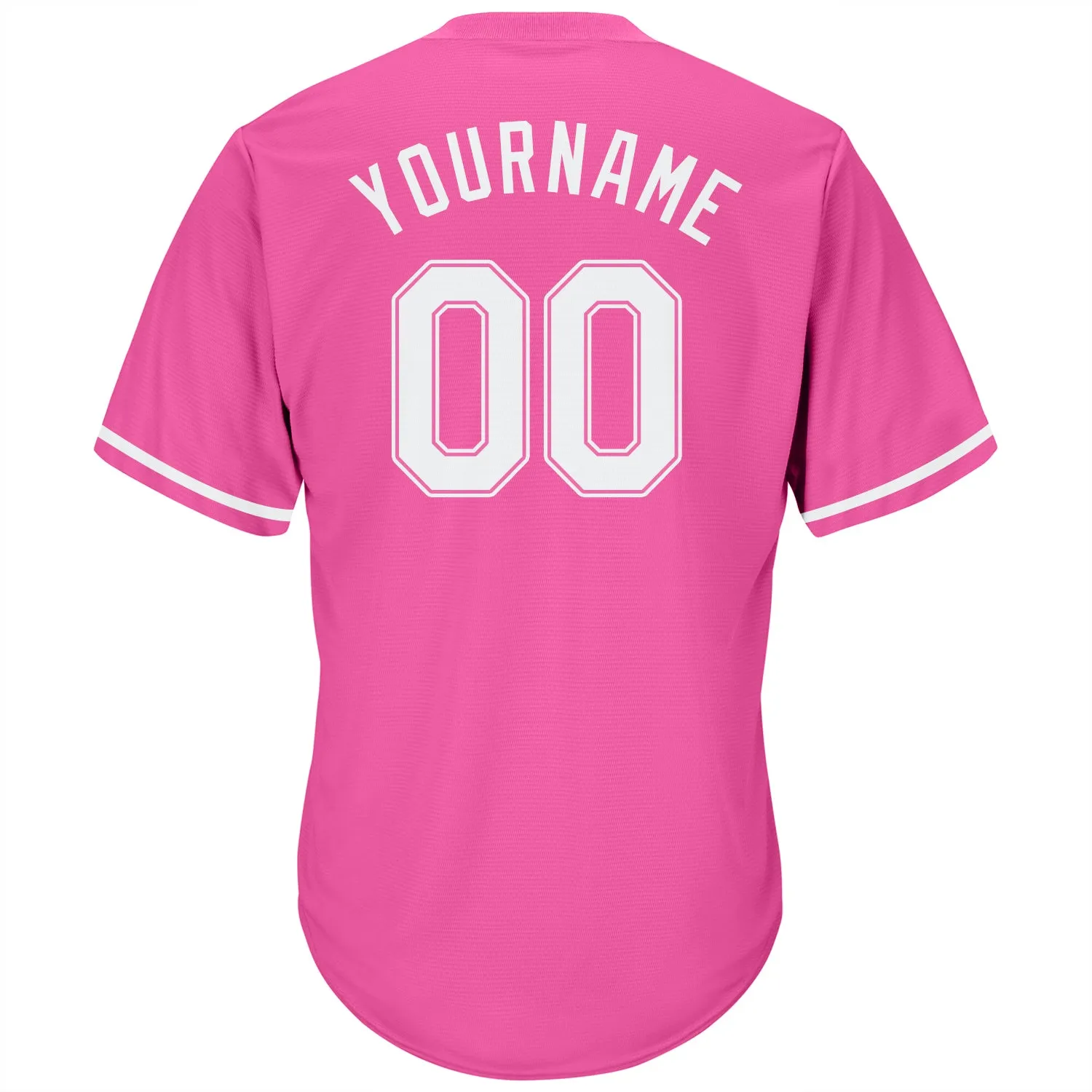 Custom Pink White-Pink Authentic Throwback Rib-Knit Baseball Jersey Shirt FansIdea