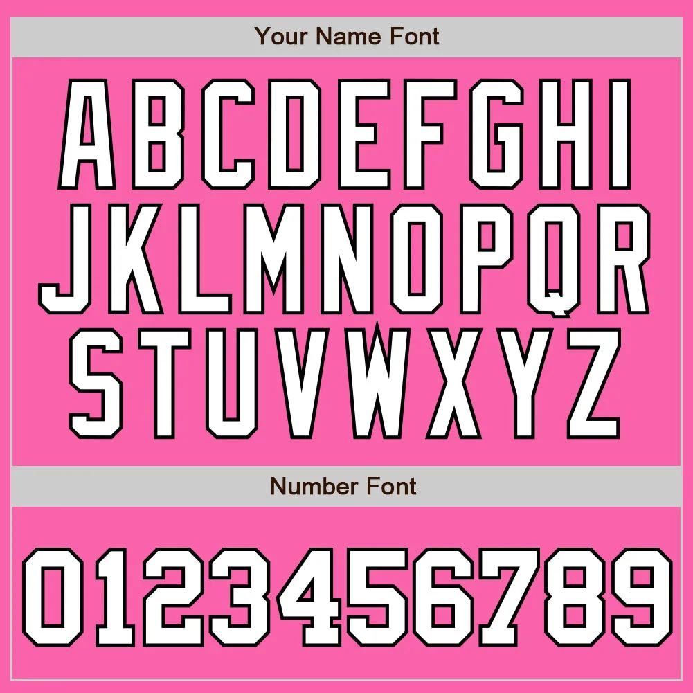 Custom Pink White Pinstripe White-Black Authentic Baseball Jersey FansIdea
