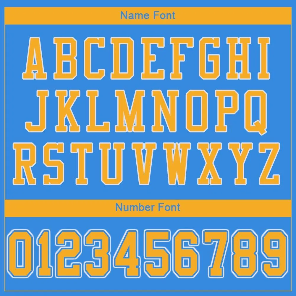 Custom Powder Blue Gold-White Mesh Authentic Football Jersey FansIdea