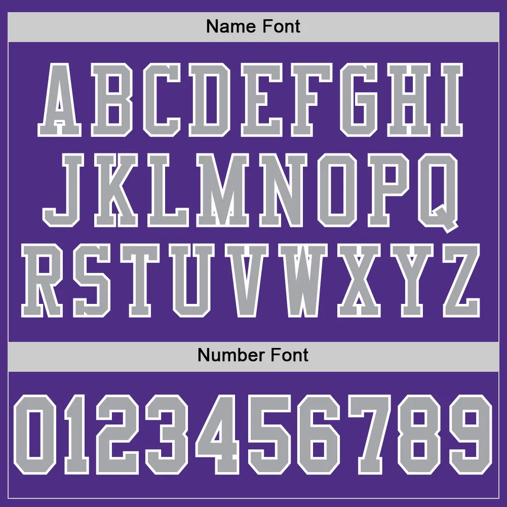 Custom Purple Gray-White Mesh Authentic Football Jersey FansIdea