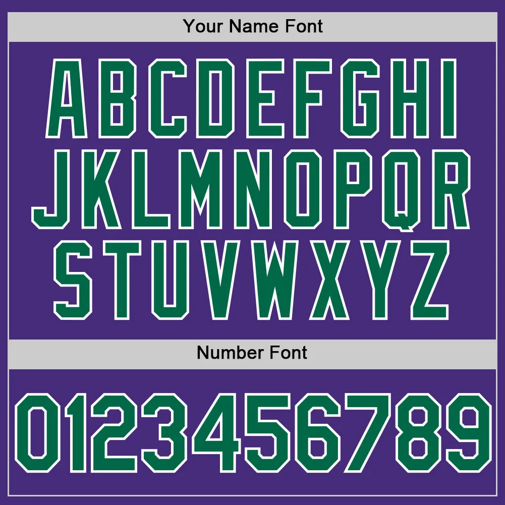Custom Purple Kelly Green-White Two-Button Unisex Softball Jersey