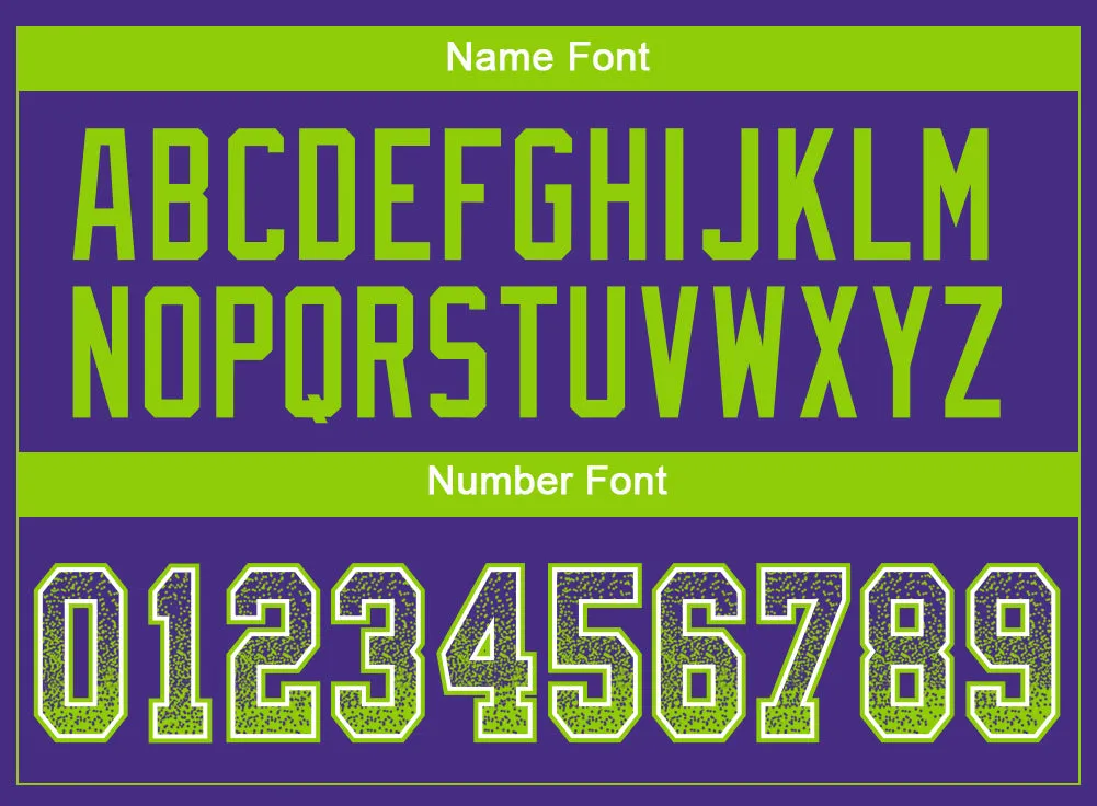 Custom Purple Neon Green-White Mesh Drift Fashion Football Jersey FansIdea