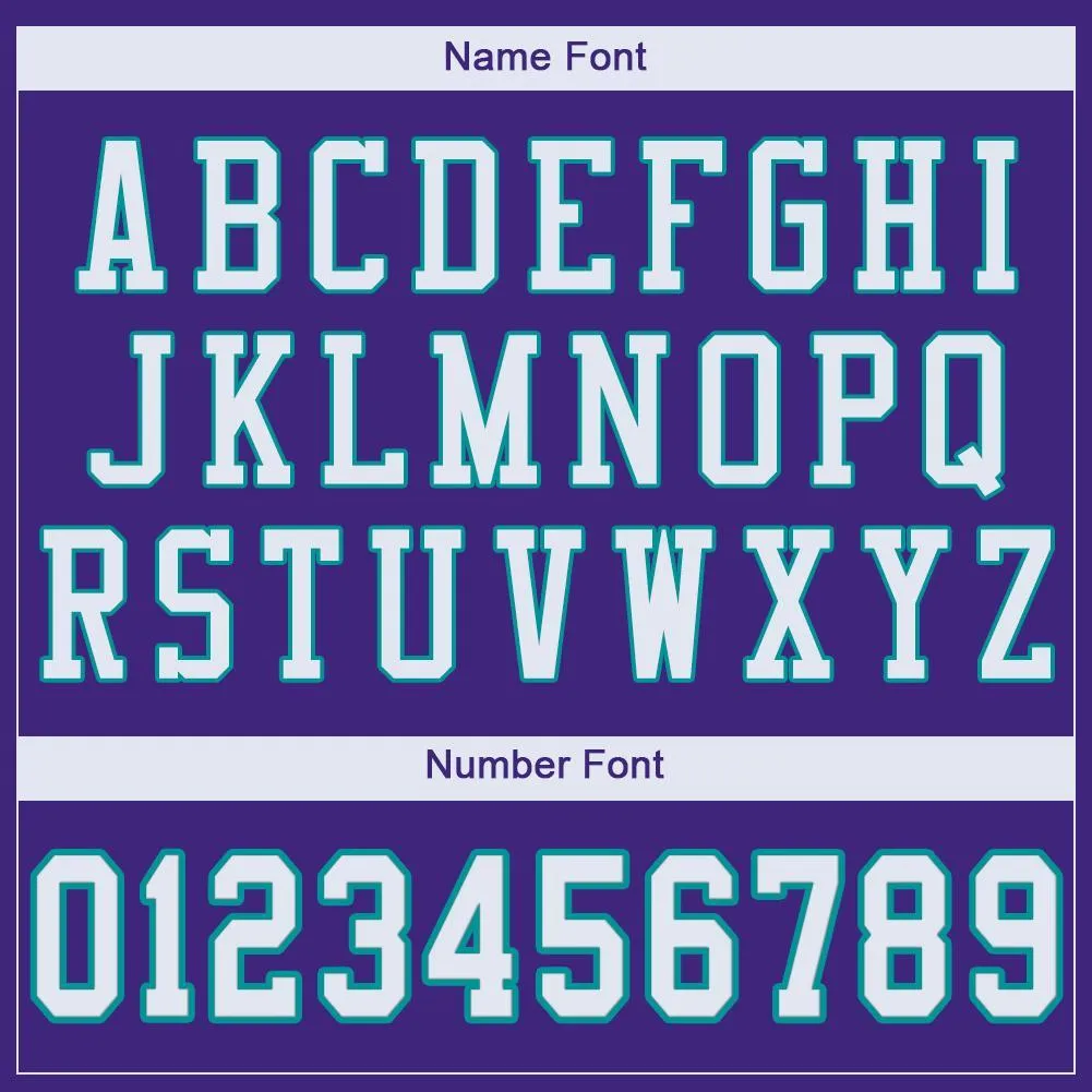 Custom Purple White-Aqua Mesh Authentic Football Jersey FansIdea