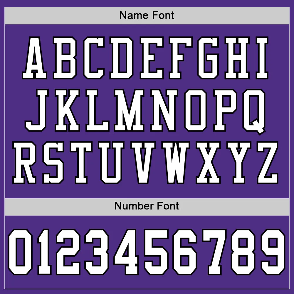 Custom Purple White-Black Mesh Authentic Football Jersey FansIdea
