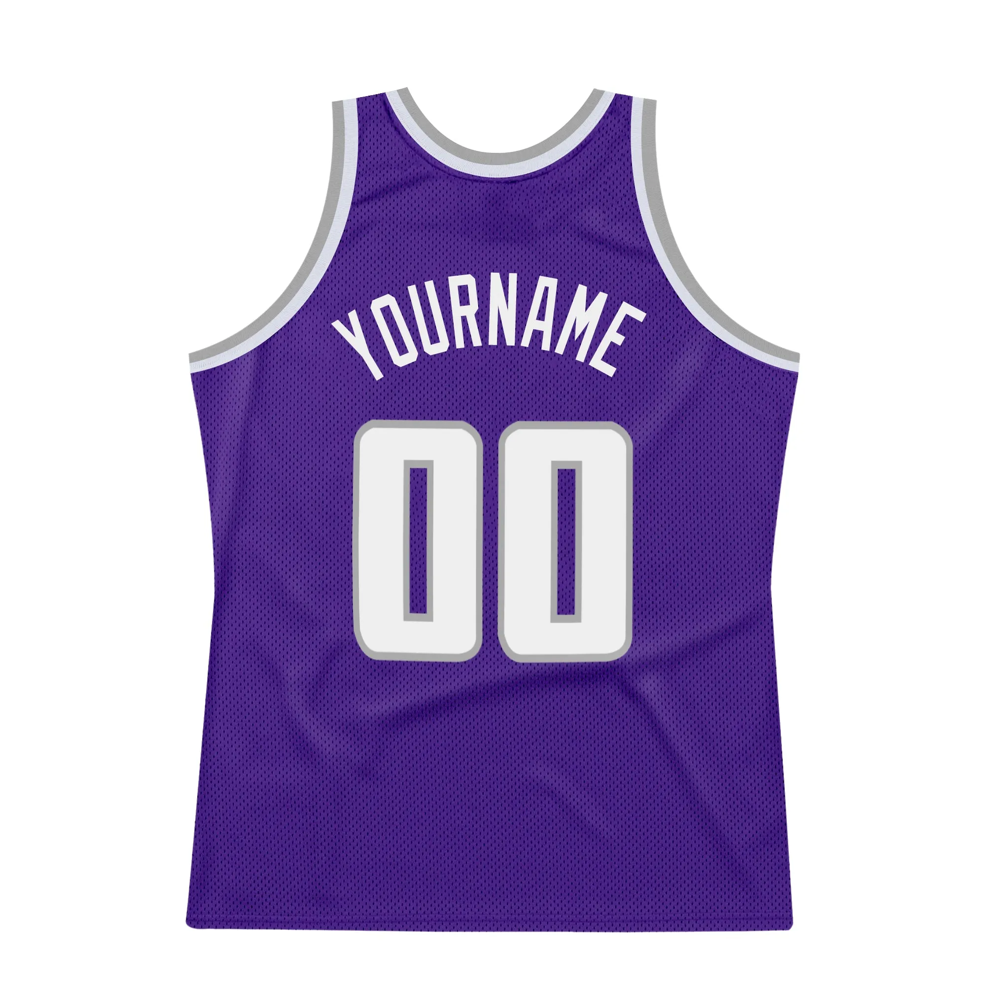 Custom Purple White-Gray Authentic Throwback Basketball Jersey FansIdea