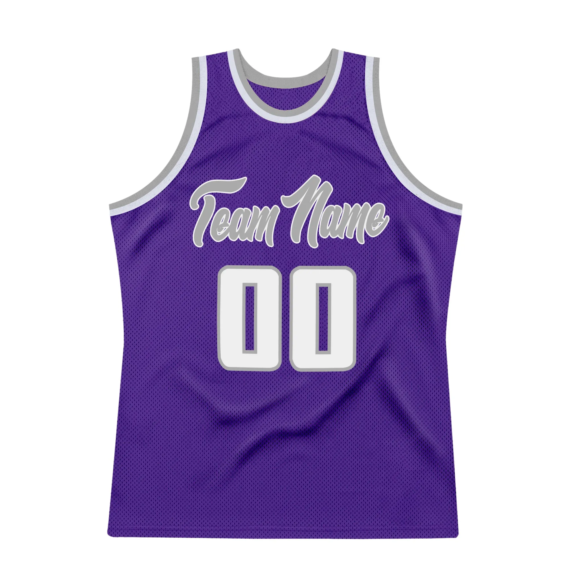 Custom Purple White-Gray Authentic Throwback Basketball Jersey FansIdea