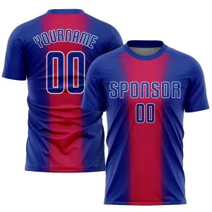 Custom Red Royal-White Sublimation Soccer Uniform Jersey FansIdea