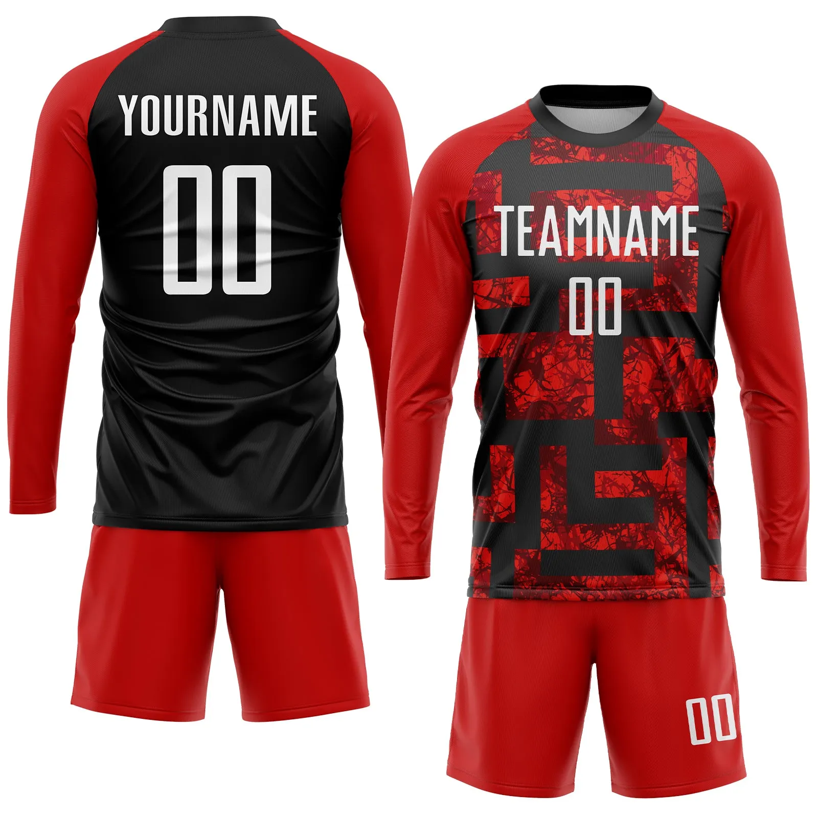 Custom Red White-Black Sublimation Soccer Uniform Jersey FansIdea