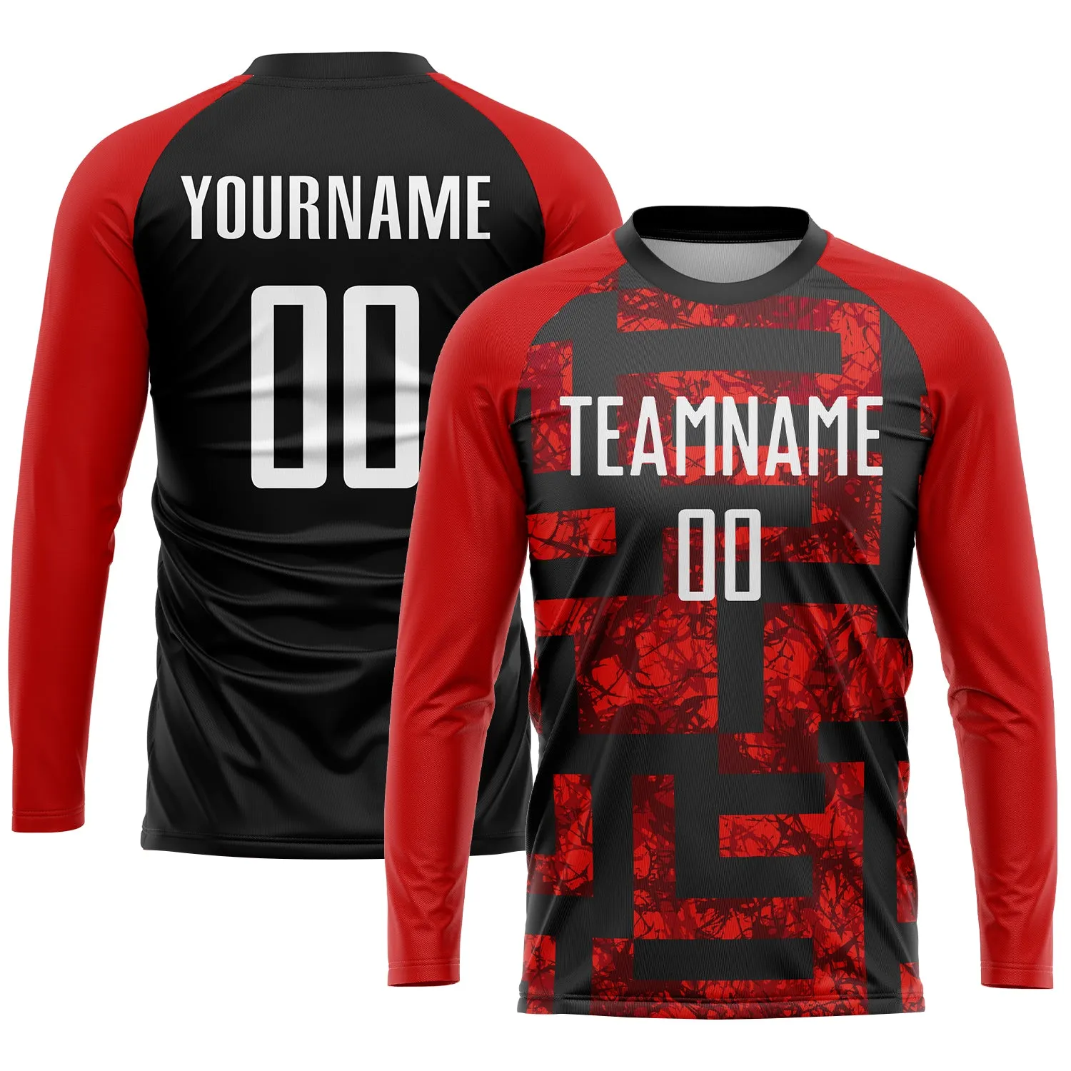 Custom Red White-Black Sublimation Soccer Uniform Jersey FansIdea