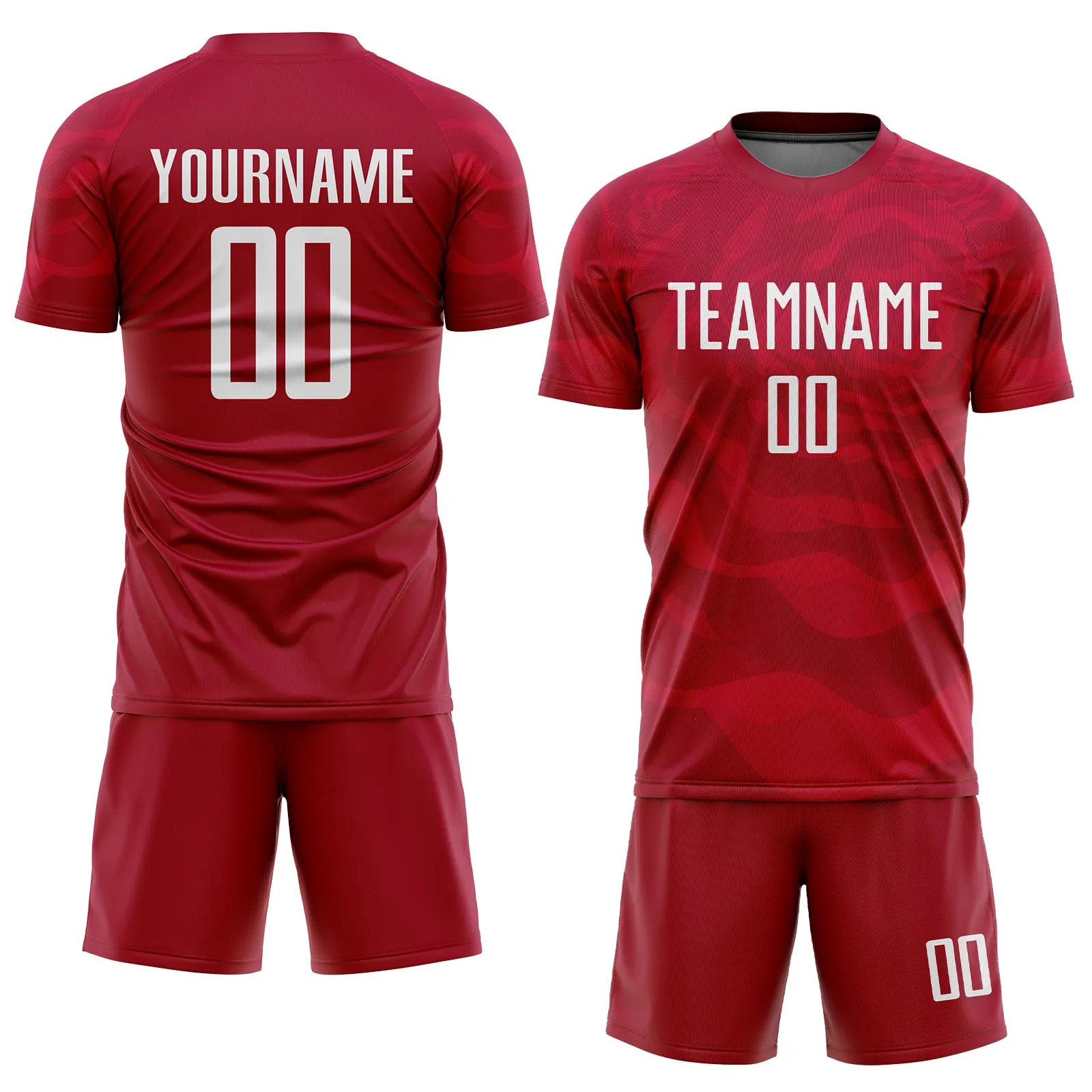 Custom Red White Sublimation Soccer Uniform Jersey FansIdea
