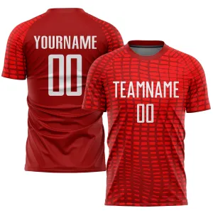 Custom Red White Sublimation Soccer Uniform Jersey FansIdea