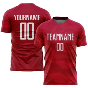 Custom Red White Sublimation Soccer Uniform Jersey FansIdea