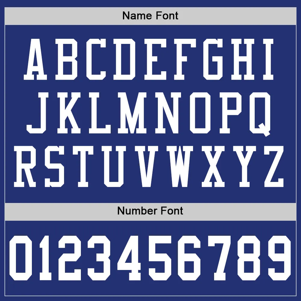 Custom Royal White Mesh Authentic Football Jersey FansIdea