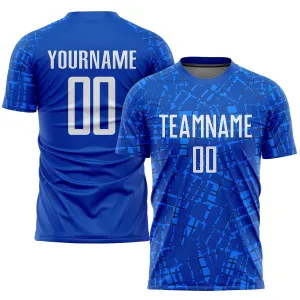 Custom Royal White Sublimation Soccer Uniform Jersey FansIdea