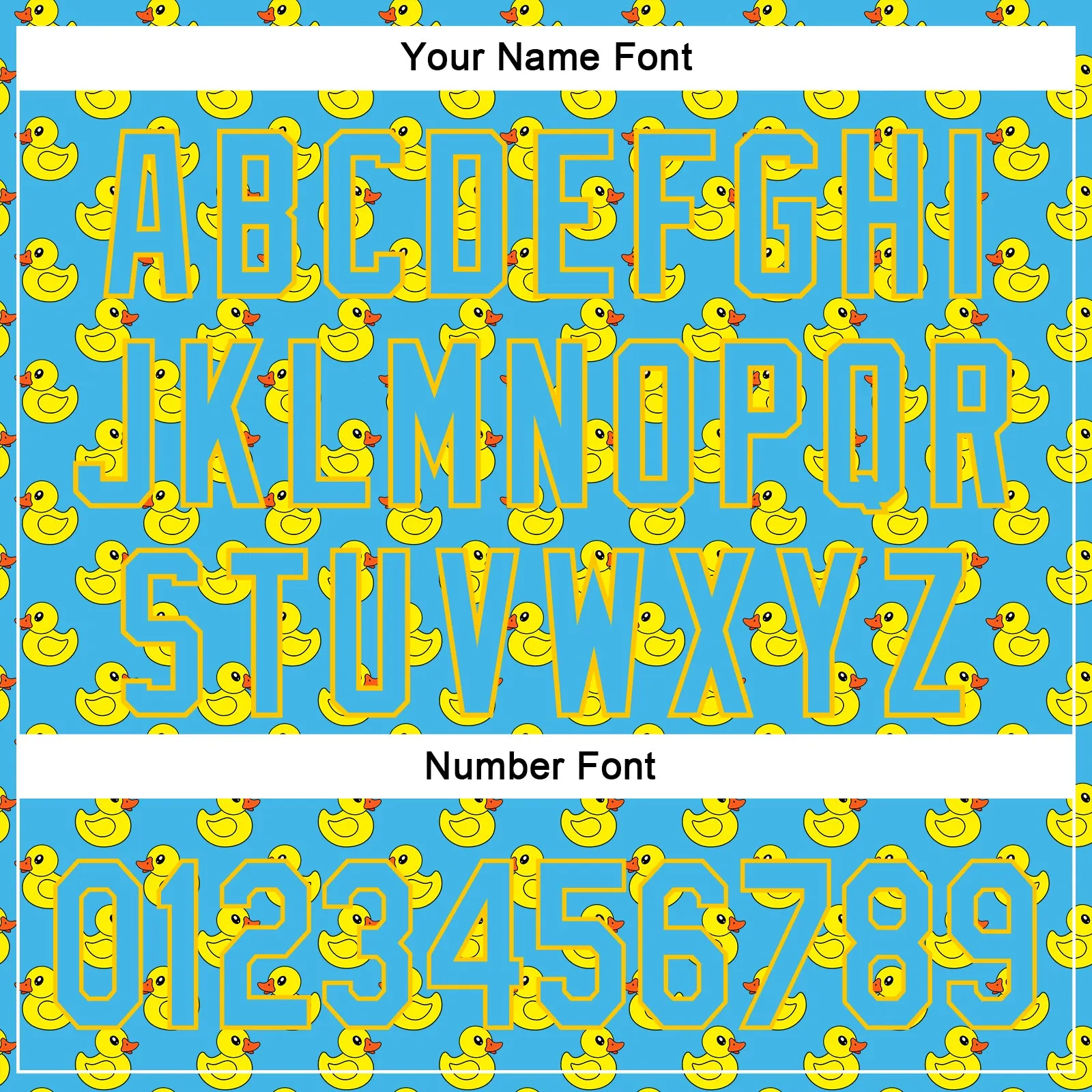 Custom Sky Blue Yellow 3D Pattern Design Animal Duck Authentic Baseball Jersey FansIdea