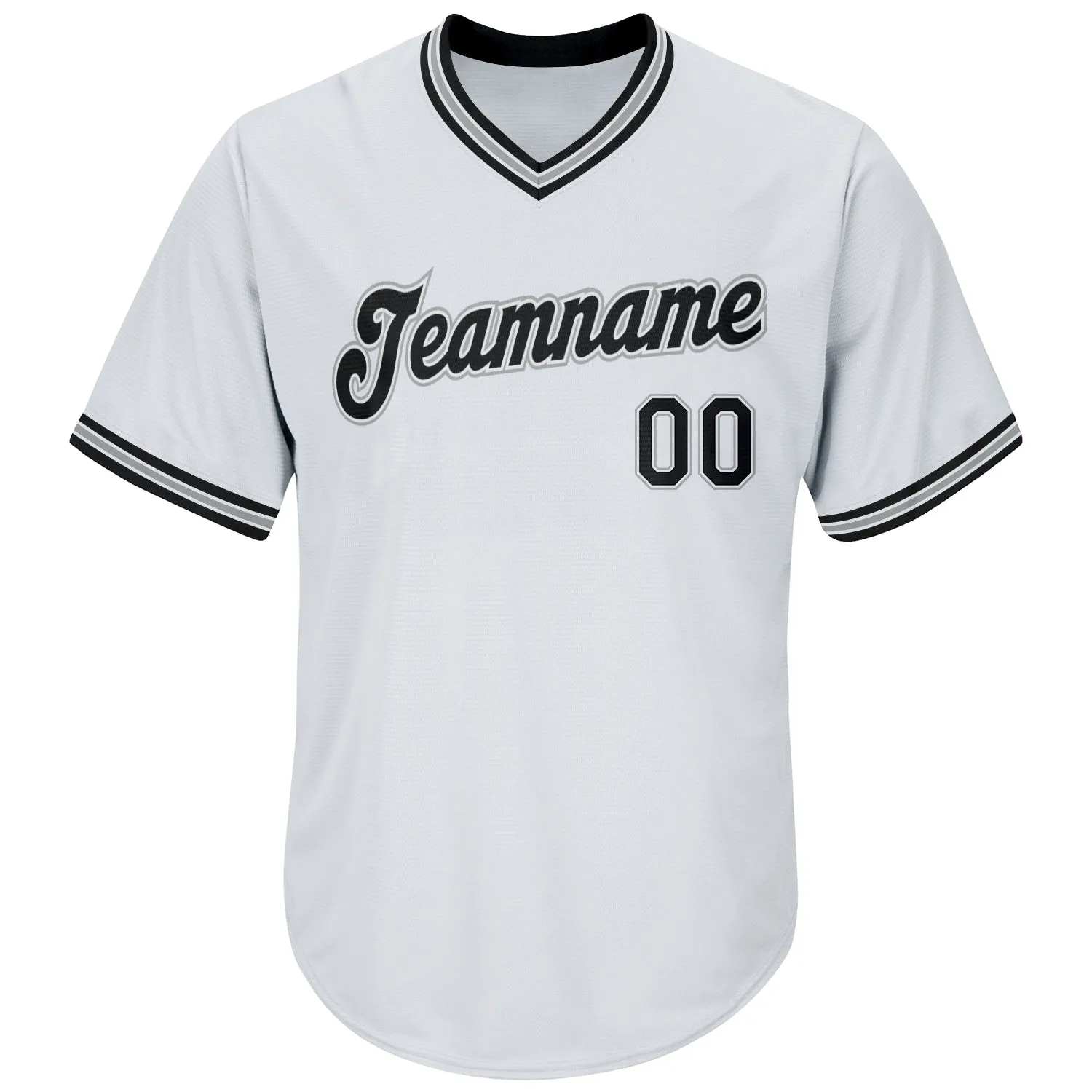 Custom White Black-Gray Authentic Throwback Rib-Knit Baseball Jersey Shirt FansIdea