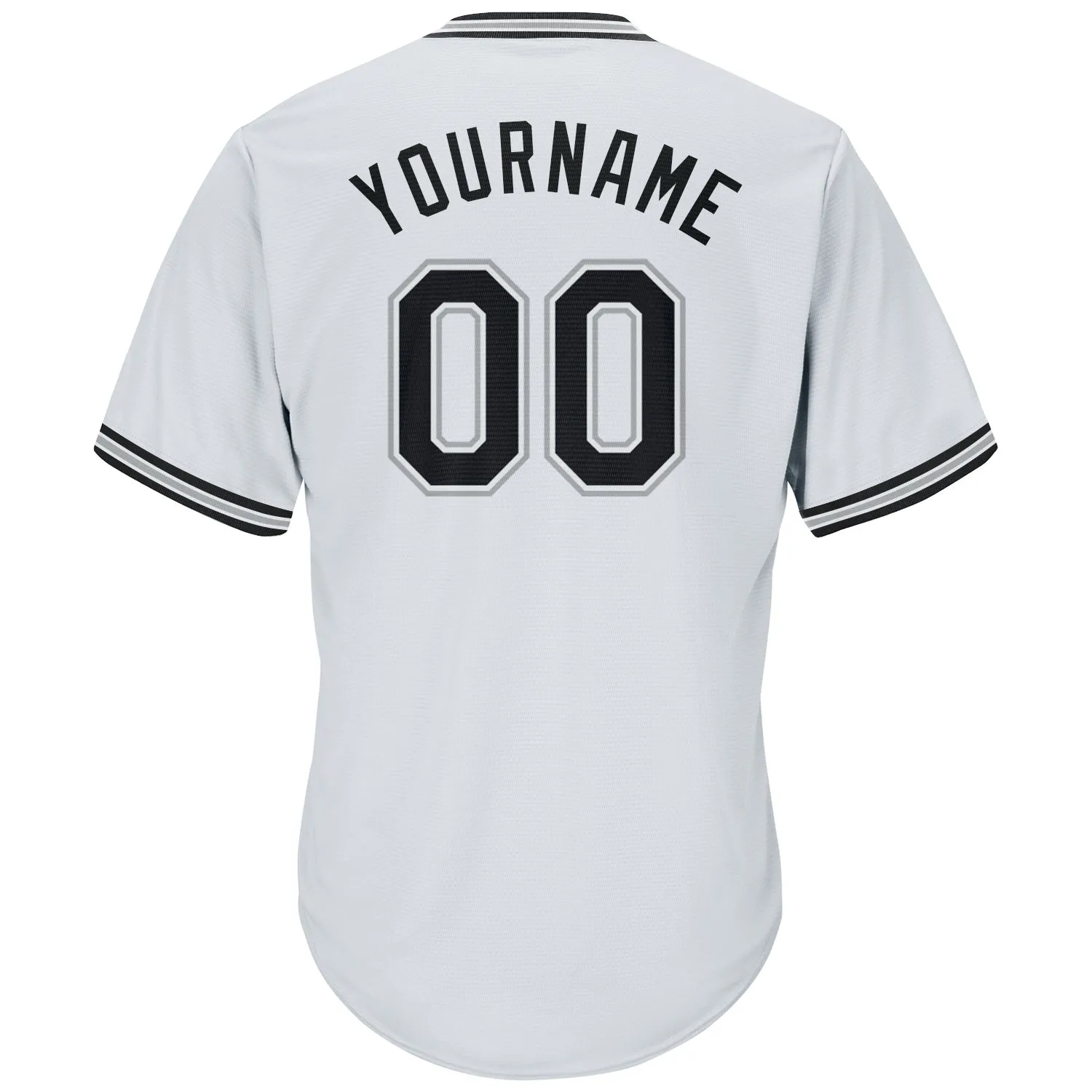 Custom White Black-Gray Authentic Throwback Rib-Knit Baseball Jersey Shirt FansIdea