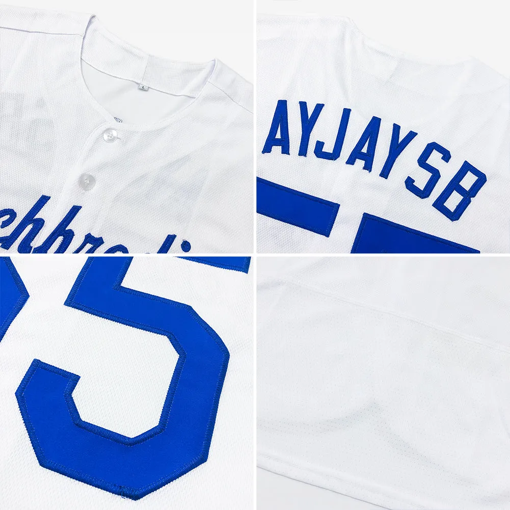 Custom White Navy-White Authentic Baseball Jersey FansIdea