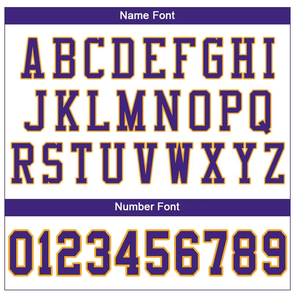 Custom White Purple-Gold Mesh Authentic Football Jersey FansIdea