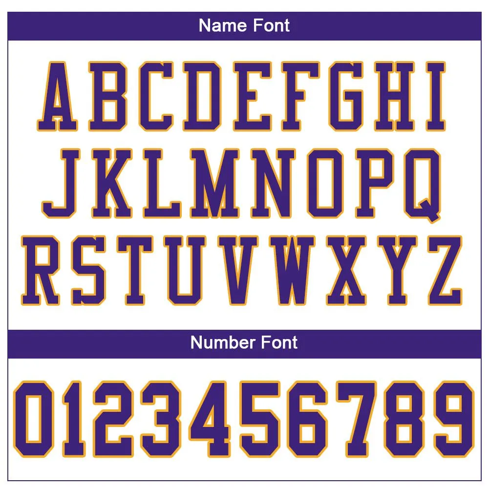 Custom White Purple-Gold Mesh Authentic Football Jersey FansIdea