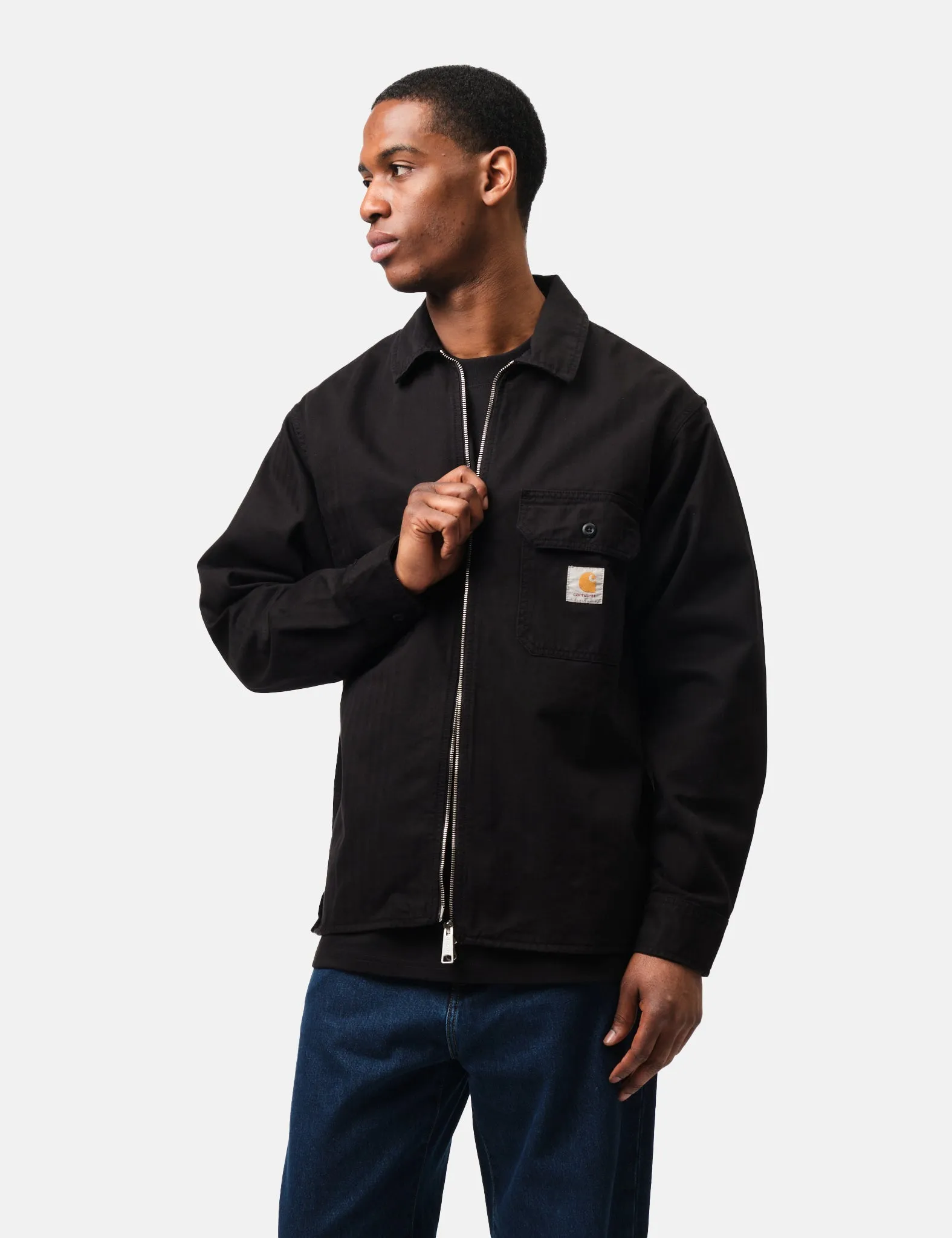 Customer Favorite Carhartt-WIP Rainer Over Shirt - Black Garment Dyed  Limited Release!