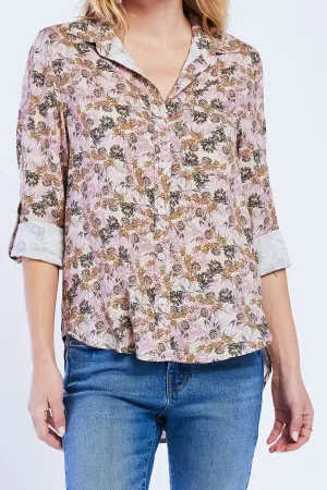 Customer Favorite Elisa Rolled Tab Sleeve Button Down Shirt  Ends Soon!
